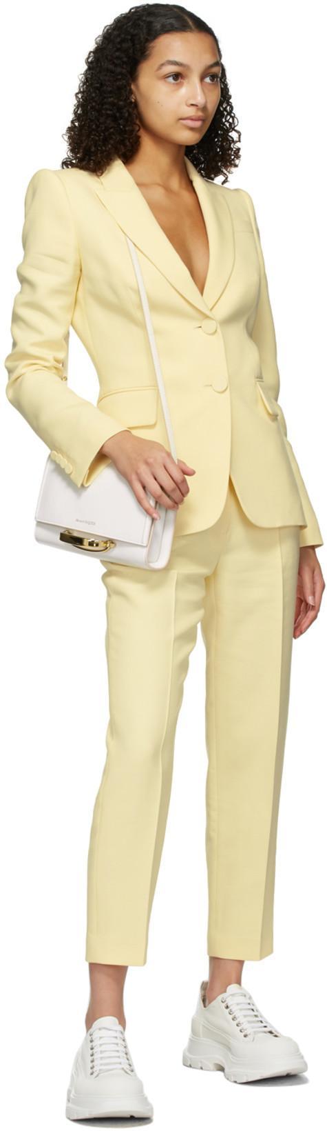 ALEXANDER MCQUEEN White Canvas Tread Slick Sneakers