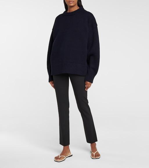 THE ROW Essentials Ophelia Wool And Cashmere-blend Sweater In Blue
