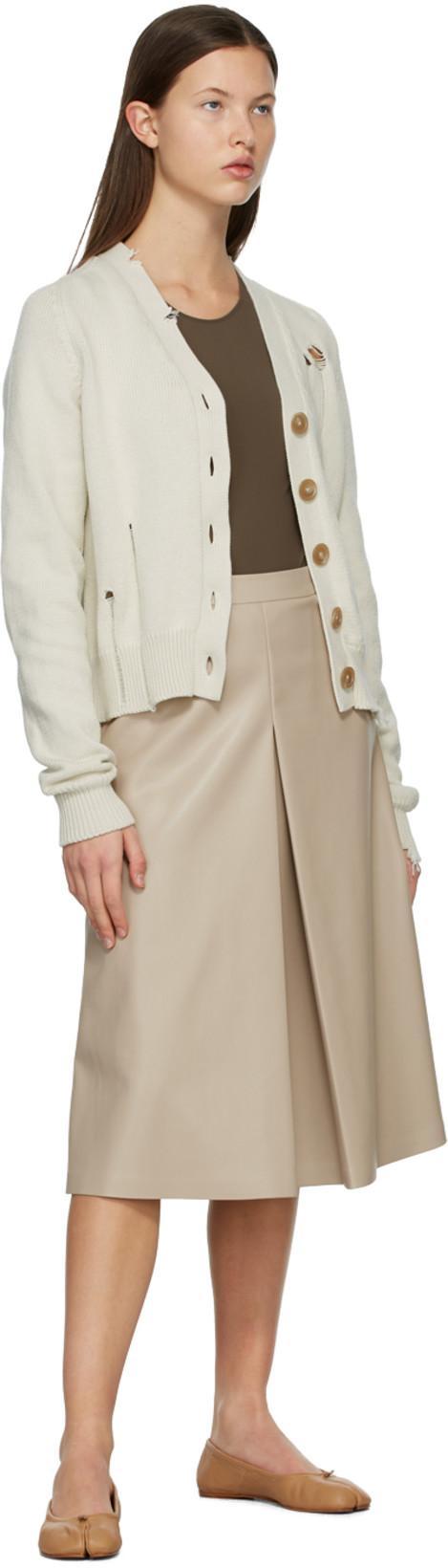 MAISON MARGIELA Mother Grey Stretch Denim The Doozy Sneak Fray Jeans In Brown