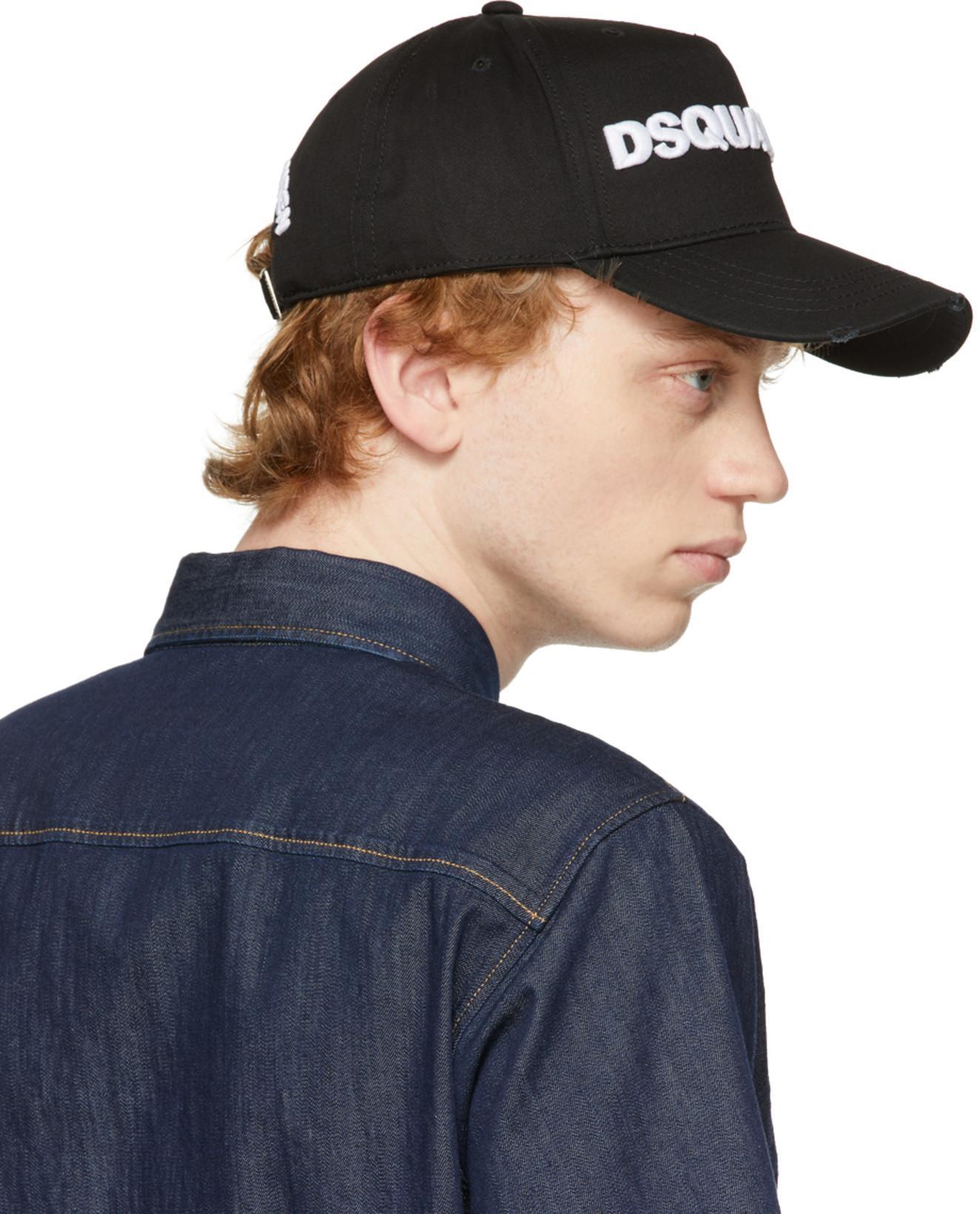 DSQUARED2 Contemporary Black And White Baseball Cap