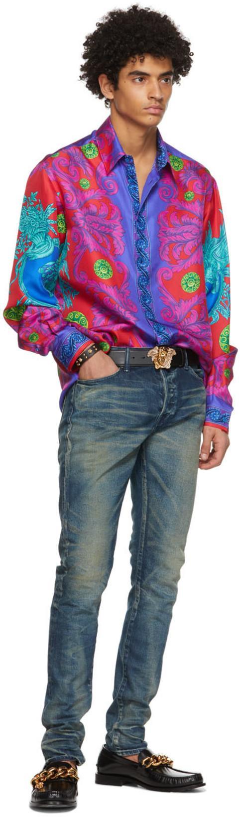 VERSACE 40mm Leather Belt In Kvo41-black-ver