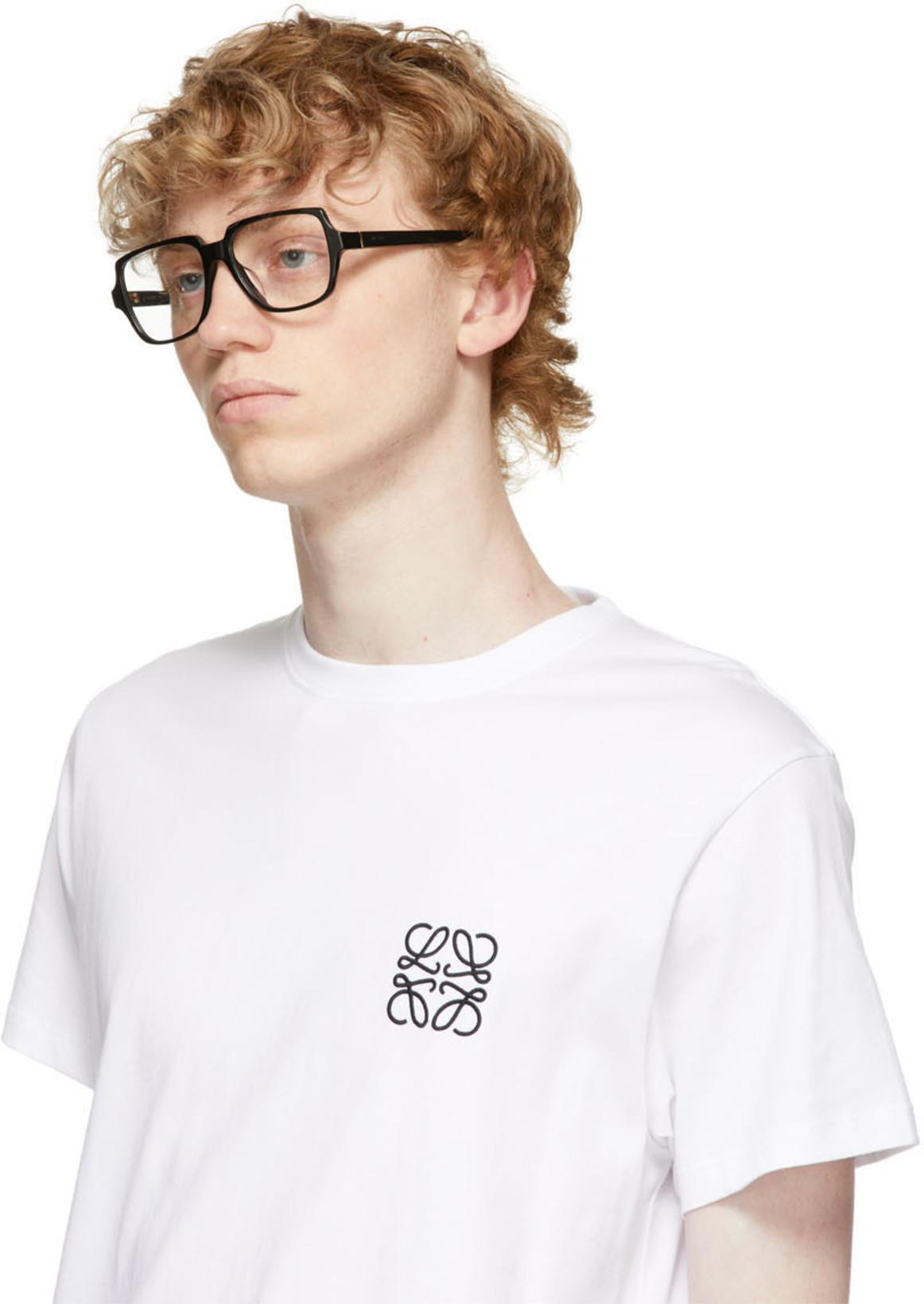 LOEWE Slim-fit Logo-embroidered Cotton-jersey T-shirt In White