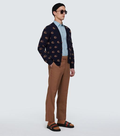 GUCCI Pantoletten Mit Webdetail In Black