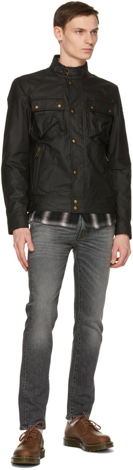 BELSTAFF Racemaster Waxed Cotton Blend Jacket In Navy