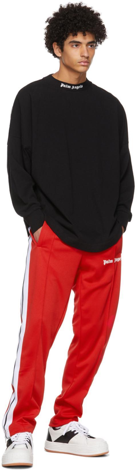 PALM ANGELS Side Stripe Track Pants In Red