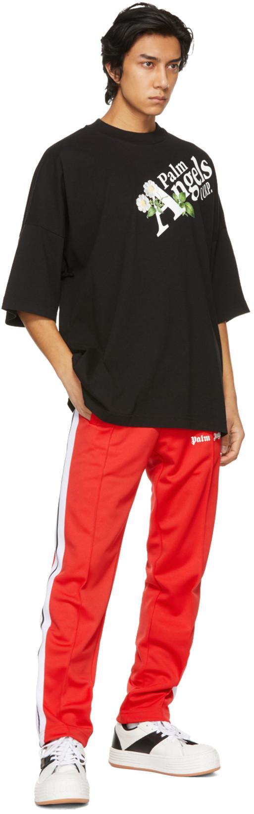 PALM ANGELS Side Stripe Track Pants In Red