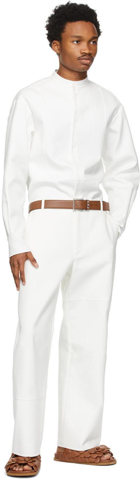 VALENTINO Baggy Fit Tapered Trousers In White
