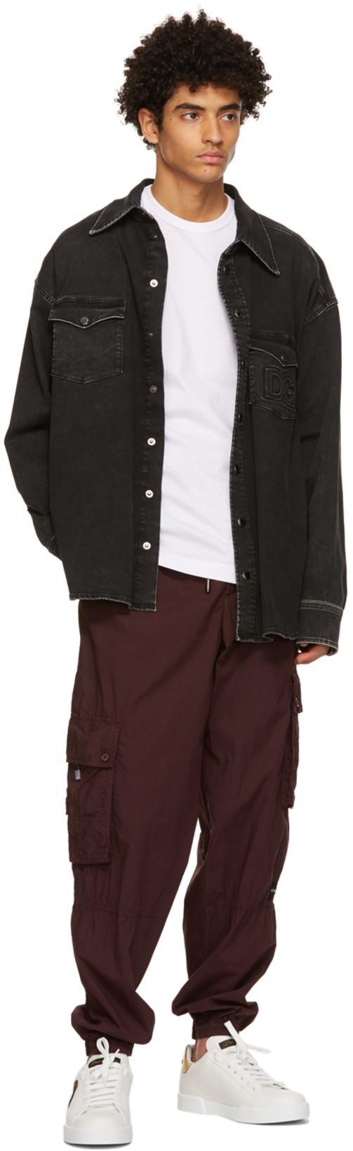 DOLCE & GABBANA White Cotton T Shirt With Logo Patch In Bianco Ottico