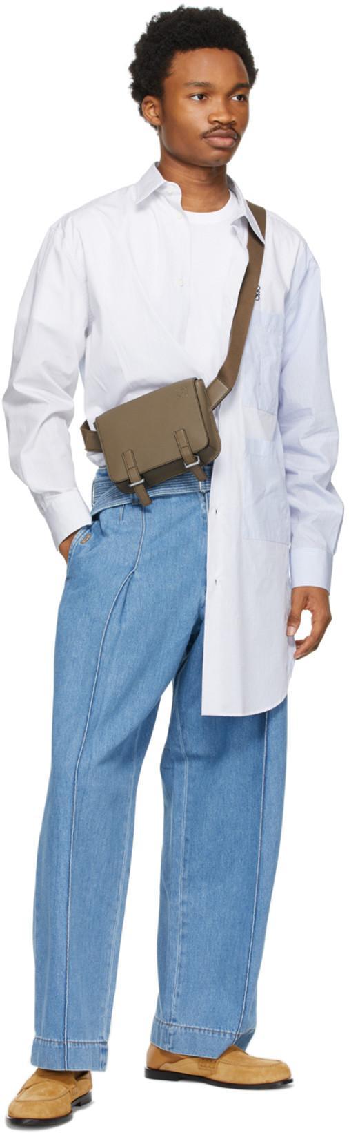 LOEWE Slim-fit Logo-embroidered Cotton-jersey T-shirt In White