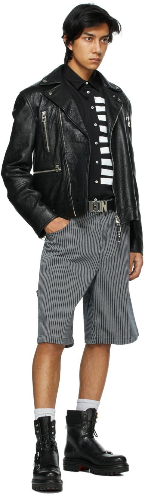 ALEXANDER MCQUEEN Mcqueen Textured Leather Jacket With Zip Closure In Black