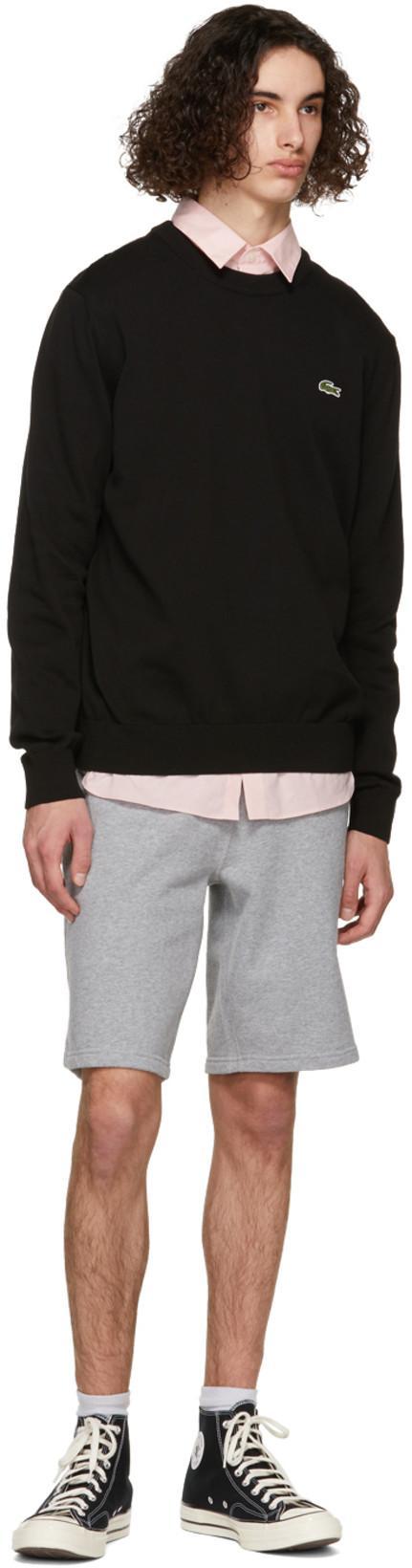 LACOSTE Pullover In Cotone Nero In Black