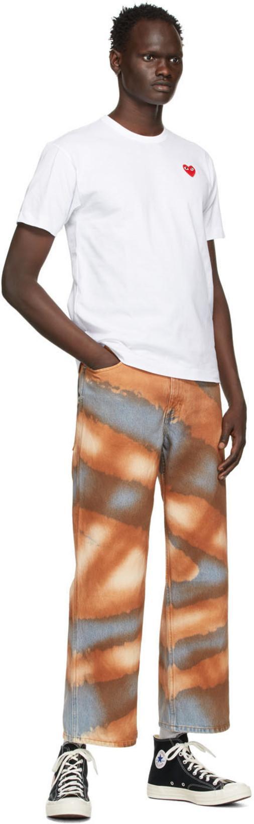 COMME DES GARÇONS PLAY Comme Des Garcons Play Mens Red Heart Logo T-shirt In White