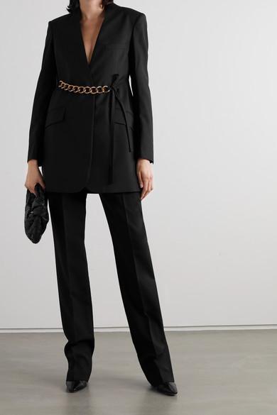 ALEXANDER MCQUEEN Tailored Wool Trousers Featuring Flared Hem In Black