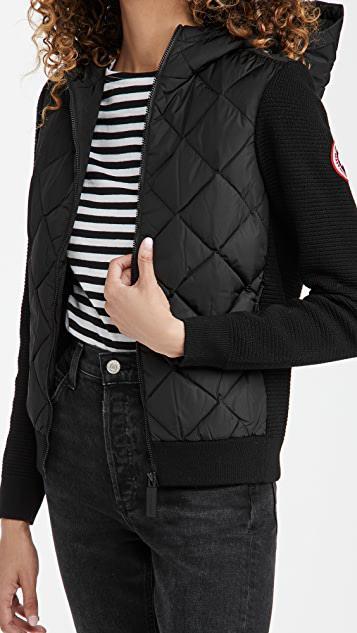 CANADA GOOSE Hybridge Cardigan With Padded Front Panel In Black