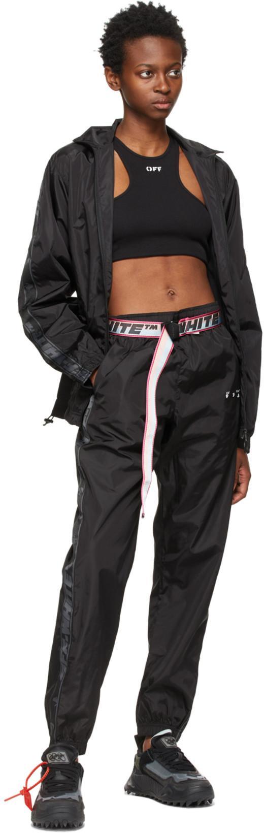 OFF-WHITE Top A Coste Con Scollo Olimpionico E Logo Off In Black