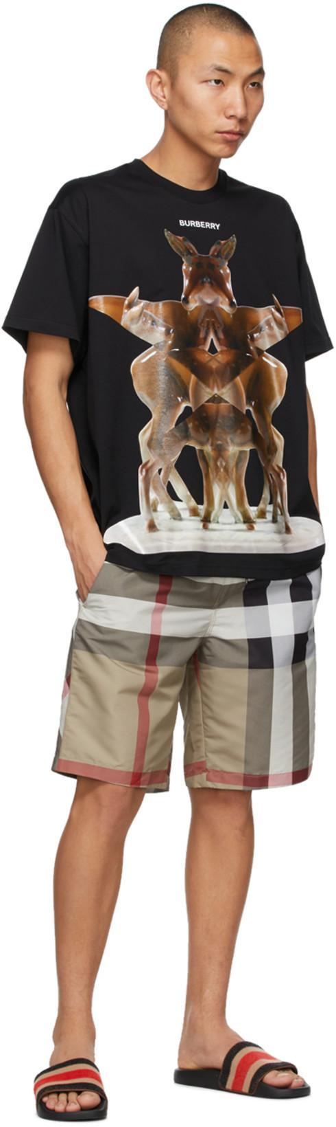 BURBERRY Boxer Swim Checkered Pattern Pockets Zip In Neutral