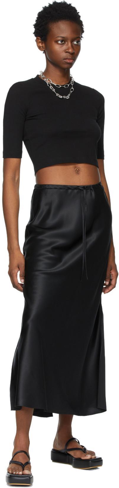 ROSETTA GETTY Cotton Cropped-sleeve T-shirt In Black