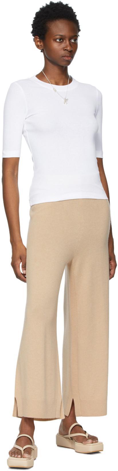 ROSETTA GETTY White Cropped Sleeve T-shirt