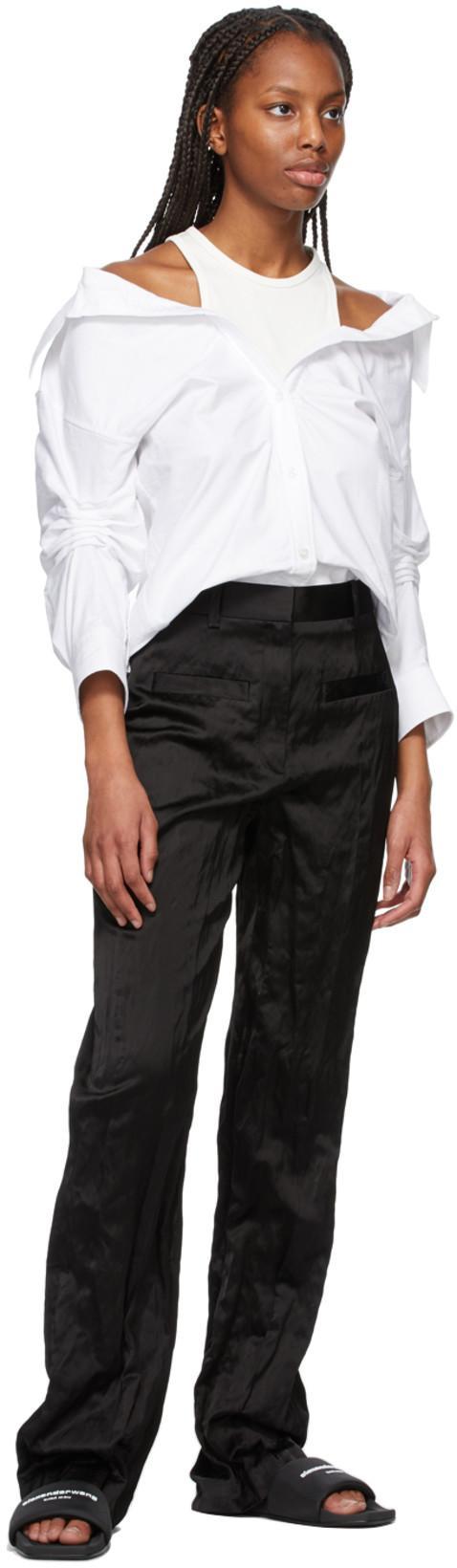 ALEXANDER WANG Padded Logo Pool Slide Sandals Shoes In Black