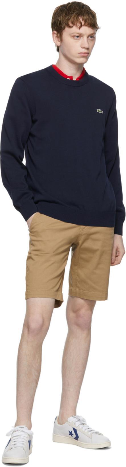 LACOSTE Live Cotton Fleece Sweatshirt Navy Blue In Blu Blu E Verdi