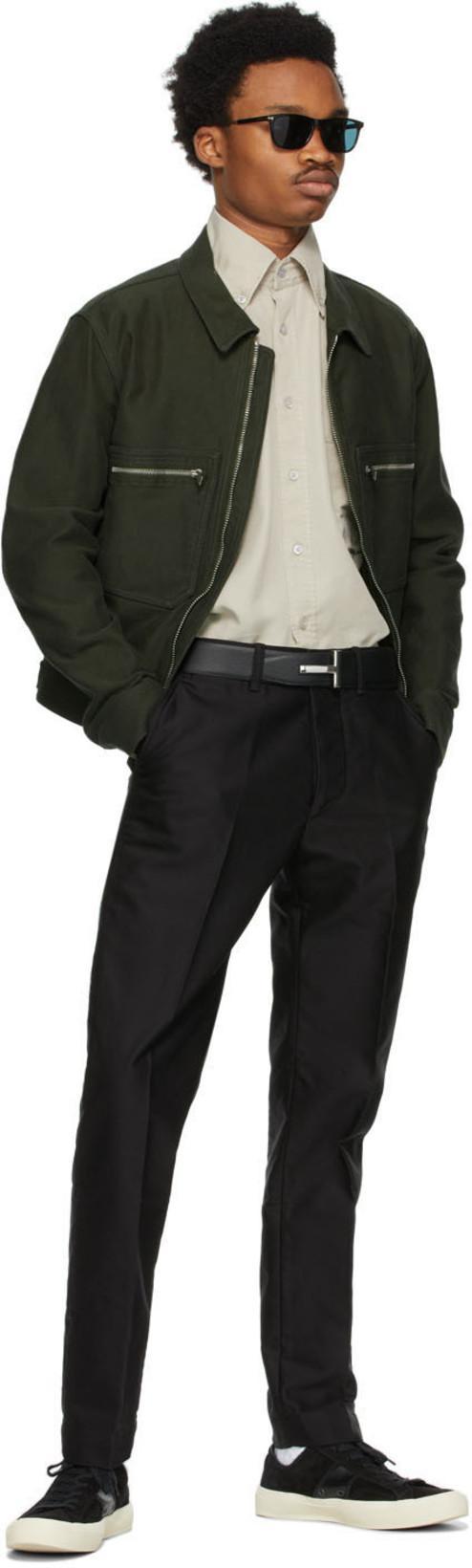 TOM FORD Logo-print Low-top Sneakers In Black