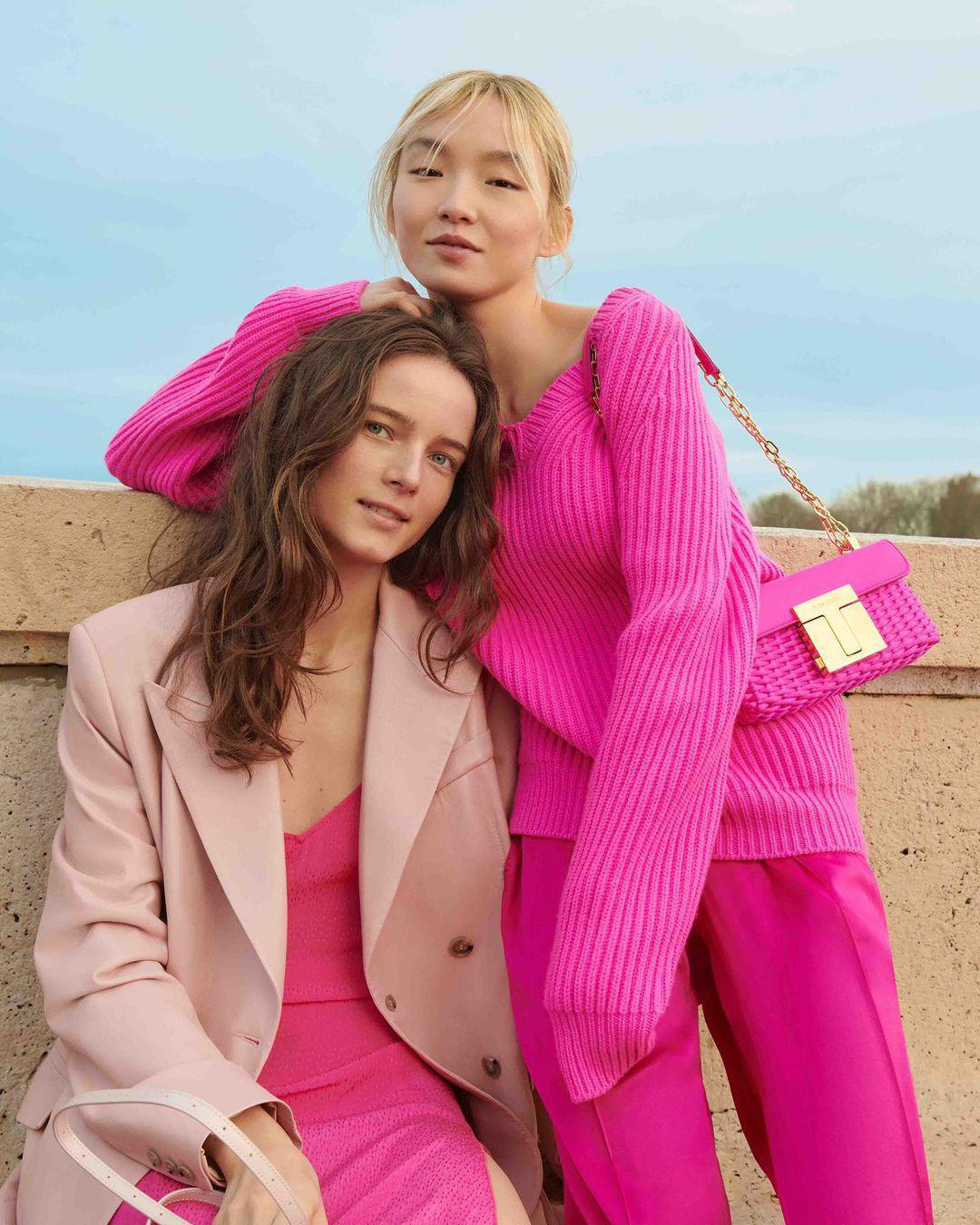 TOM FORD Woven Satin Crossbody Bag In Pink