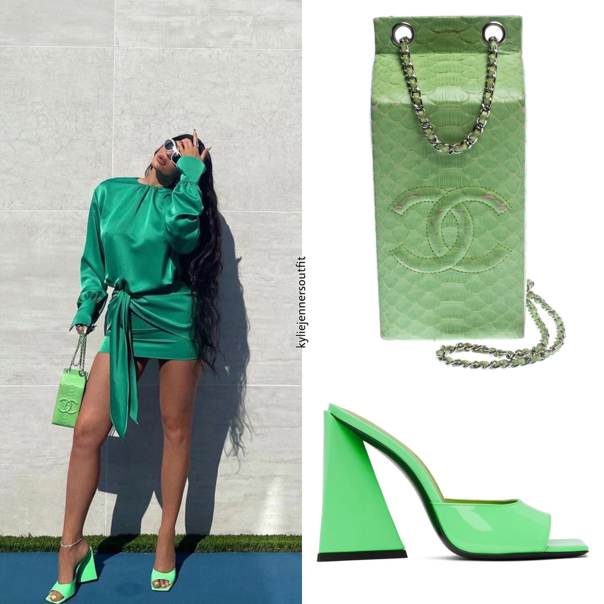 ATTICO Devon Patent Leather Sandals In Green