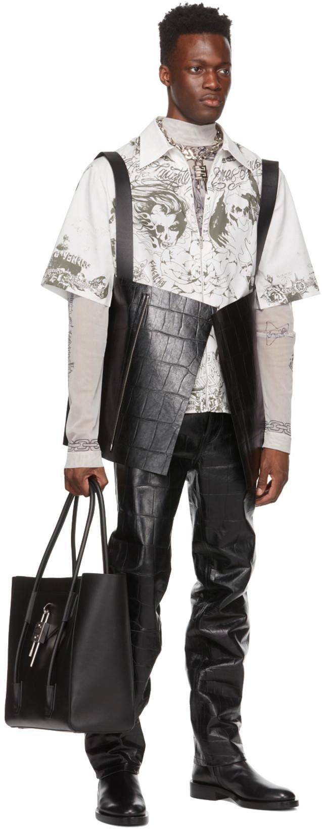 GIVENCHY Lock Black Leather Ankle Boots