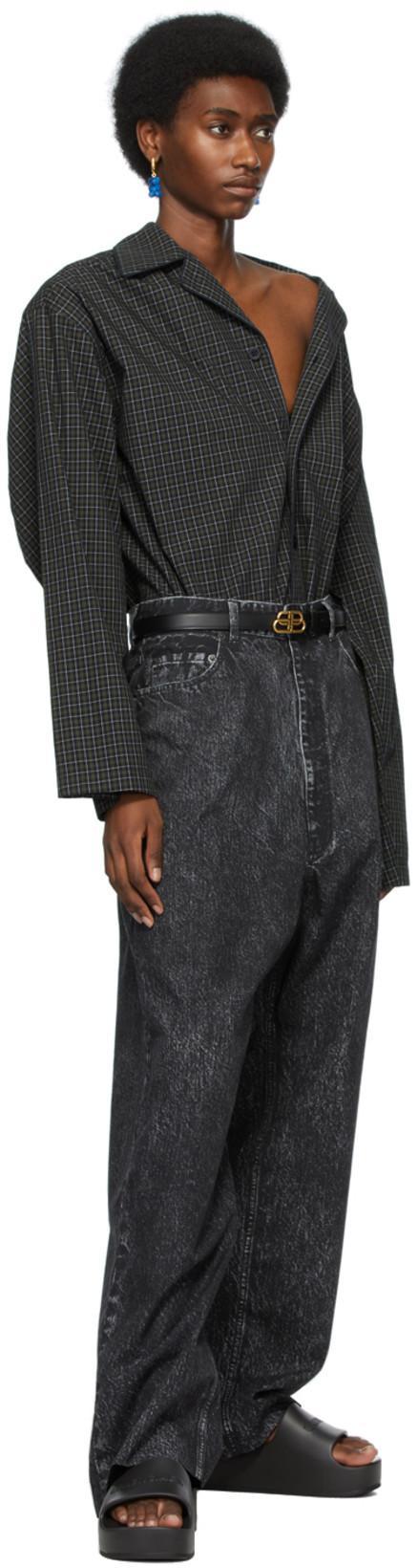 BALENCIAGA Womens Black Mono Platform Rubber Pool Slides 5