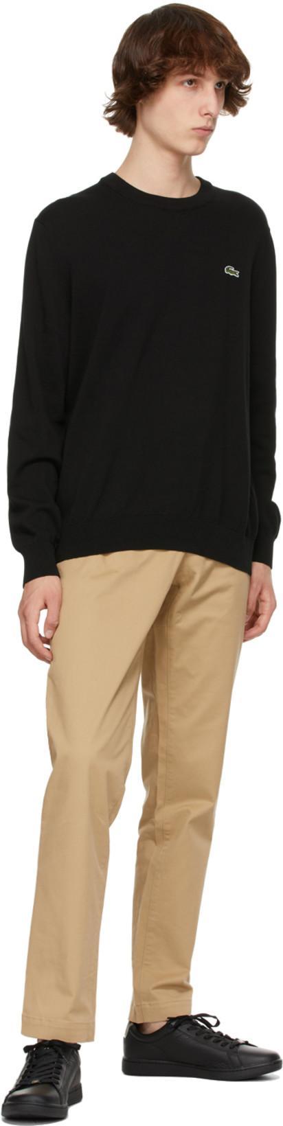 LACOSTE Pullover In Cotone Nero In Black