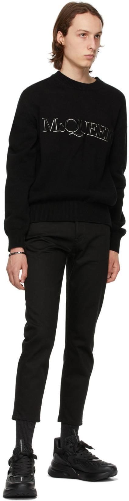 ALEXANDER MCQUEEN Wool Knit Sweater In Black