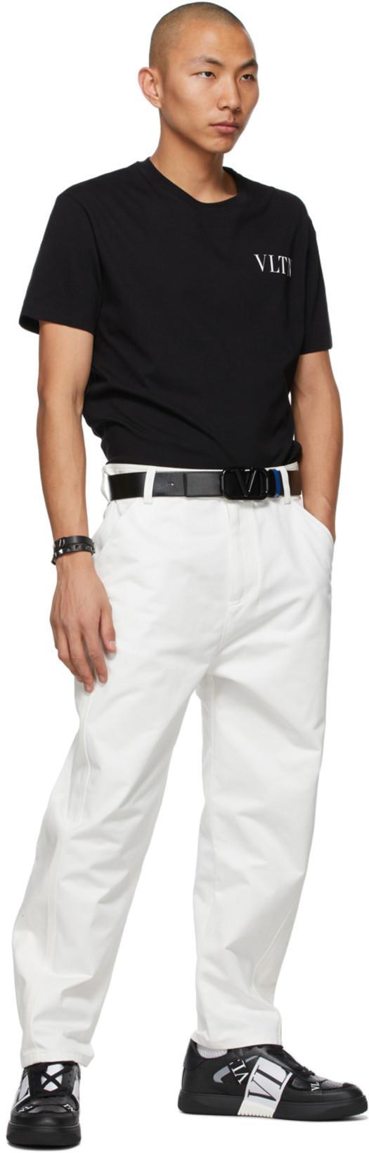 VALENTINO Baggy Fit Tapered Trousers In White