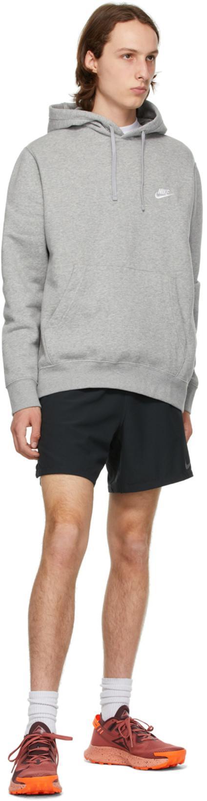 NIKE Sportswear Club Logo-embroidered Cotton-blend Jersey Zip-up Hoodie In Grey