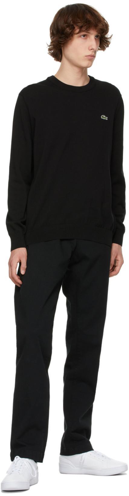 LACOSTE Pullover In Cotone Nero In Black