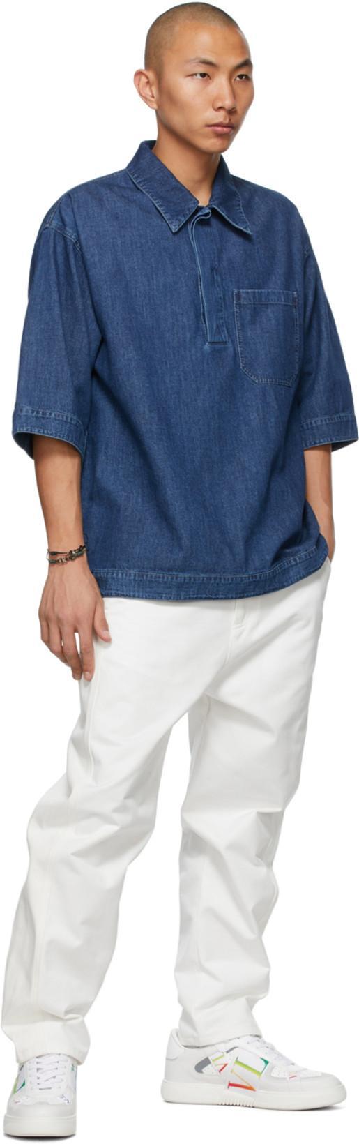 VALENTINO Baggy Fit Tapered Trousers In White