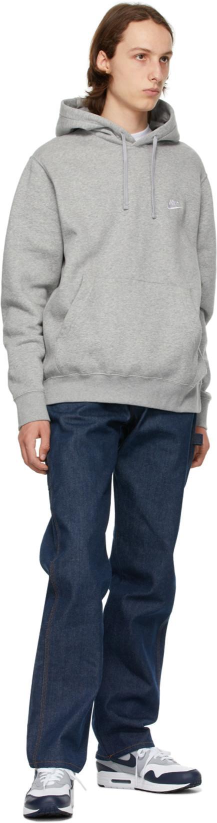 NIKE Sportswear Club Logo-embroidered Cotton-blend Jersey Zip-up Hoodie In Grey