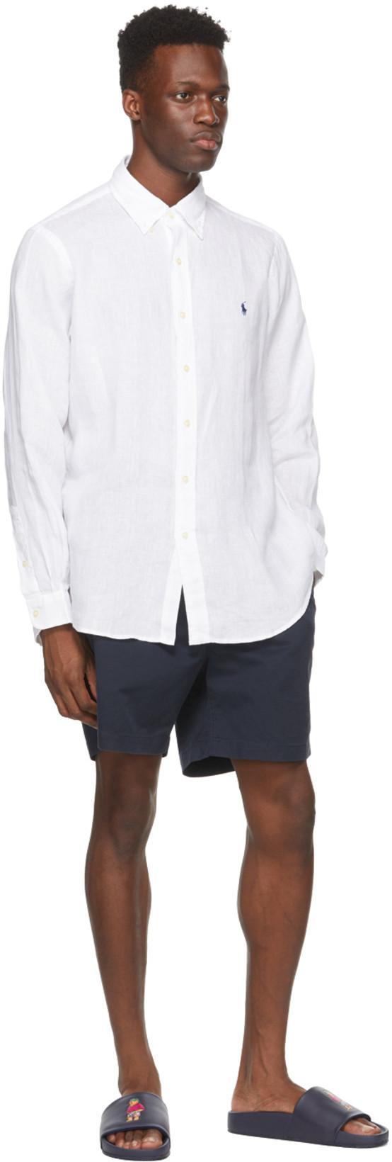 POLO RALPH LAUREN Long-sleeved Button-down Shirt With Tailored Fit In White