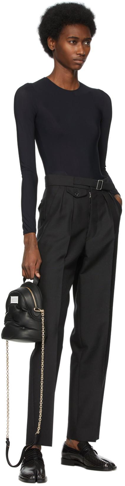 MAISON MARGIELA Black Stretch Long Sleeves Body-suit In Polyamide Blend Woman