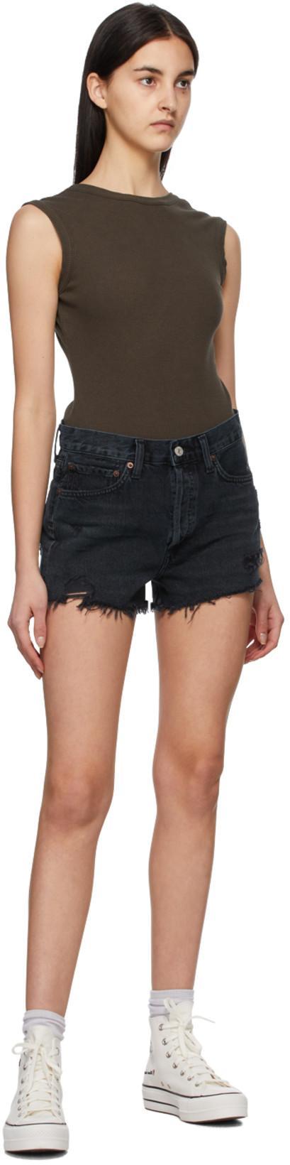 AGOLDE Parker Distressed High Waist Cutoff Denim Shorts In Vortex