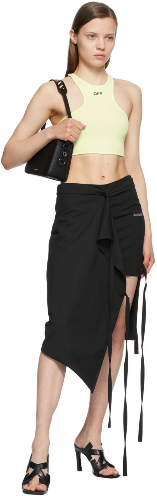 OFF-WHITE Black Formal Strings Midi Skirt