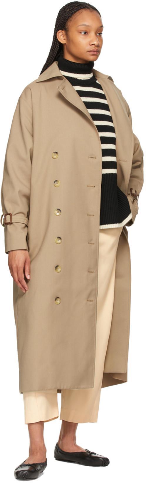 TOTÊME Signature Double-breasted Cotton-blend Gabardine Trench Coat In Neutral