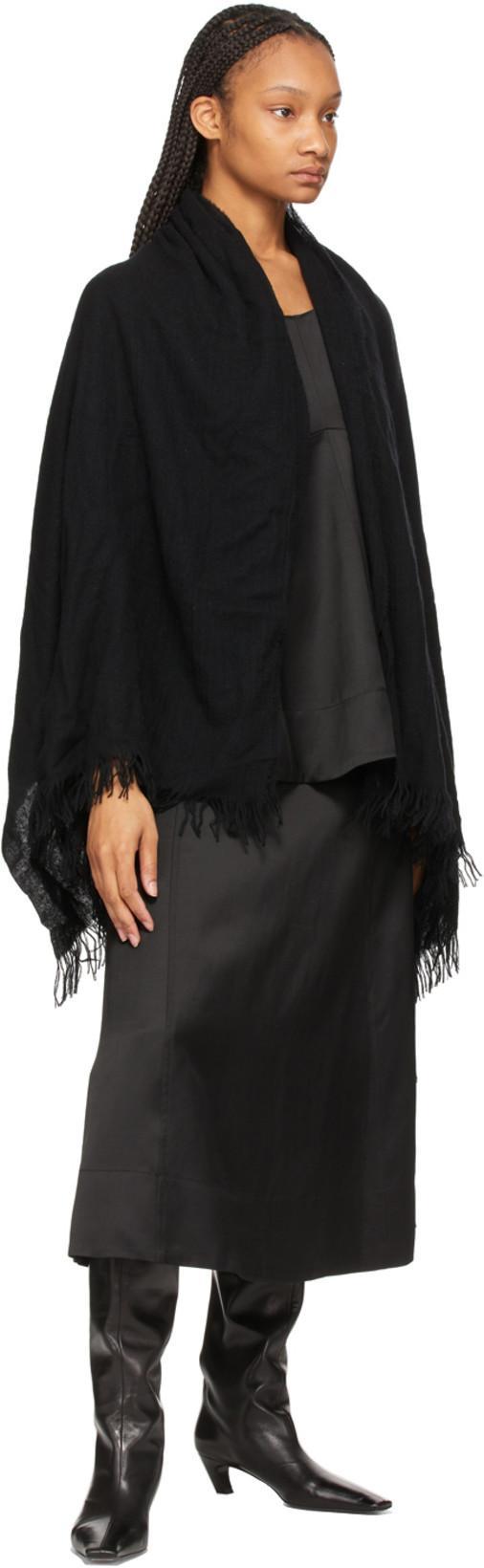 KHAITE Davis Slouchy Leather Knee Boots In Black