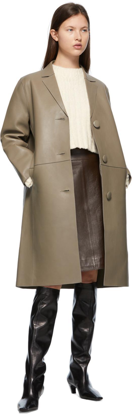 KHAITE Davis Slouchy Leather Knee Boots In Black