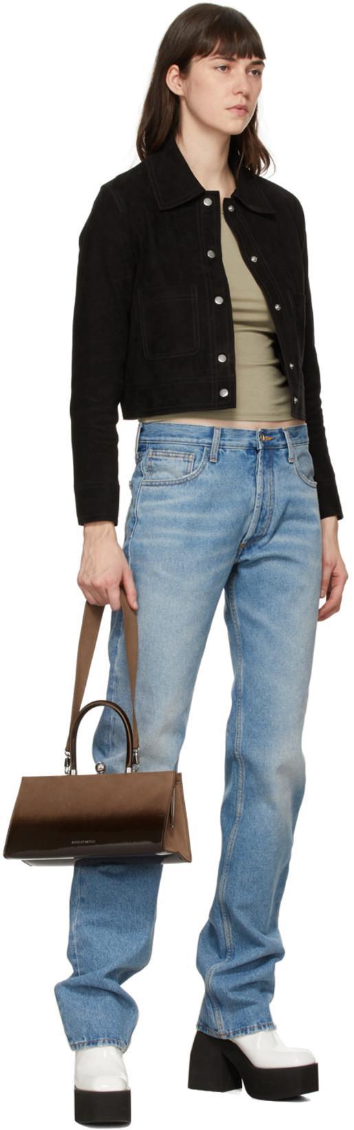 ATTICO Womens Blue Super Washed Faded Straight-leg High-rise Jeans 29 In Blu Super Washed (blue)