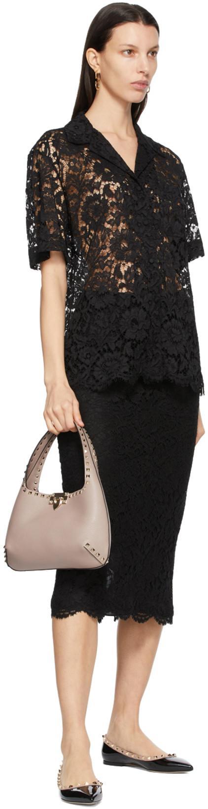 VALENTINO GARAVANI Rockstud Patent Leather Ballet Flats In Animal Print