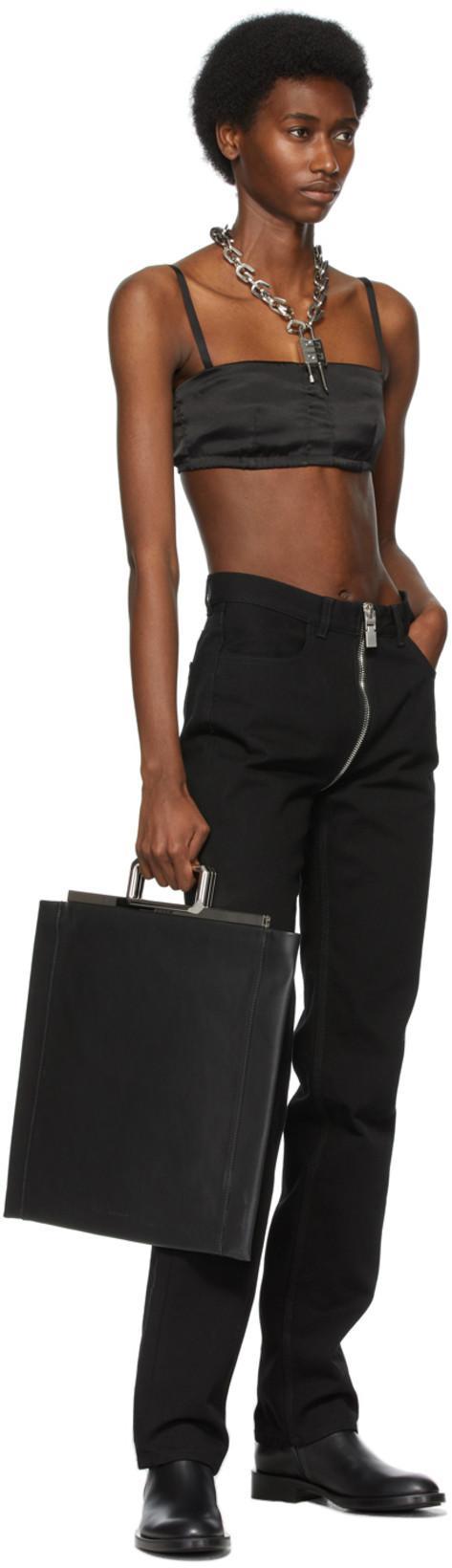 GIVENCHY Lock Black Leather Ankle Boots