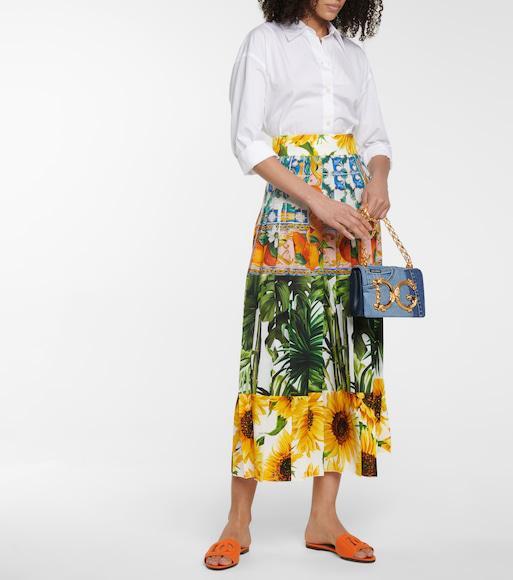 DOLCE & GABBANA Slide Sandals In Orange Leather With Logo In Red