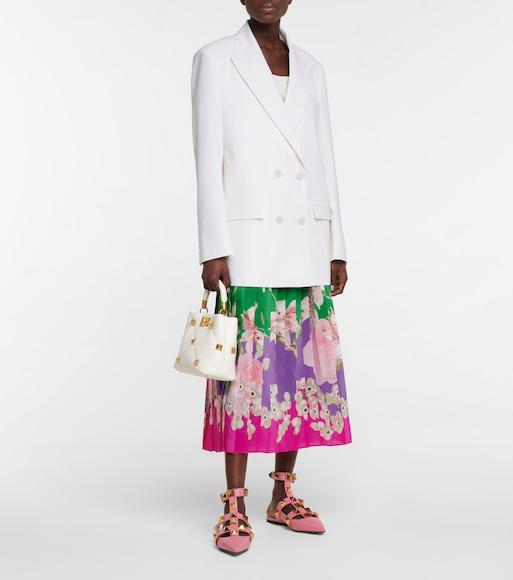 VALENTINO Oversized Double-breasted Twill Blazer In Avorio