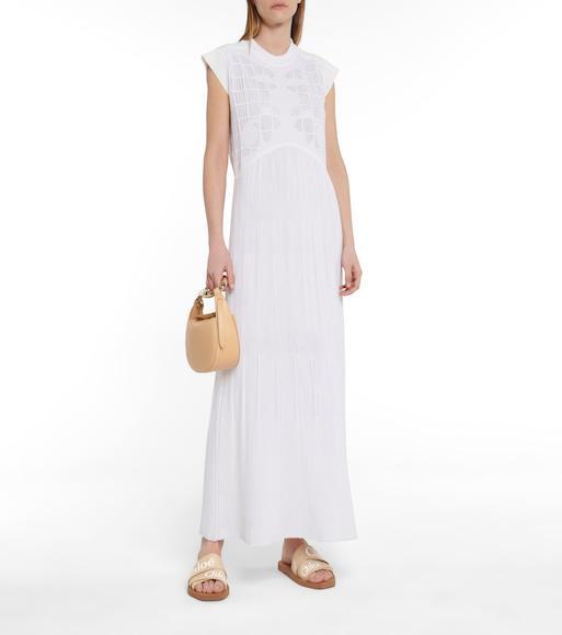 CHLOÉ Woody Embroidery Flat Slides In Gold