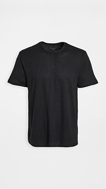 RAG & BONE Classic Crewneck Slim Fit Cotton T-shirt In Jet Black